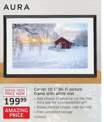 The Source Carver 10.1 wi-fi picture frame with white mat offer
