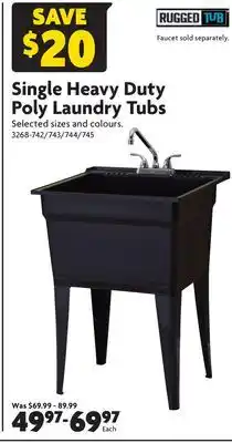 Home Hardware Single heavy duty poly laundry tubs offer
