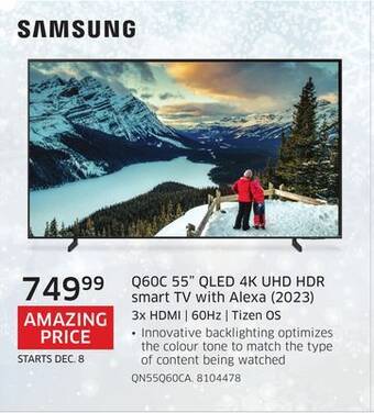 The Source Samsung q60c 55 qled 4k uhd hdr smart tv with alexa (2023) offer