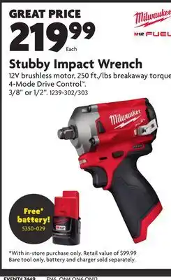 Home Hardware Stubby impact wrench offer