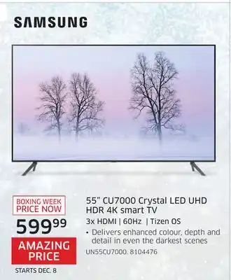 The Source Samsung 55 cu7000 crystal led uhd hdr 4k smart tv offer