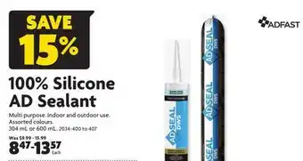 Home Hardware 100% silicone ad sealant offer