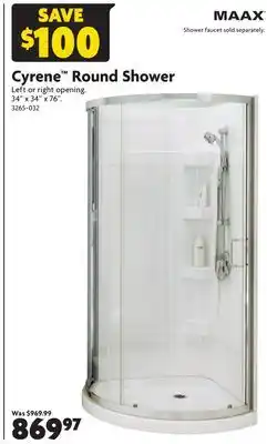 Home Hardware Cyrene round shower offer