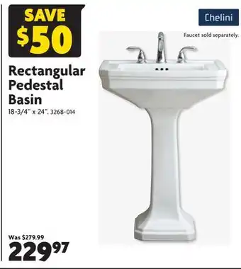 Home Hardware Rectangular pedestal basin offer