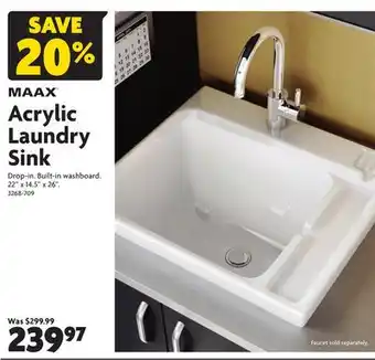 Home Hardware Acrylic laundry sink offer