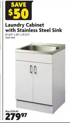 Home Hardware Laundry cabinet with stainless steel sink offer