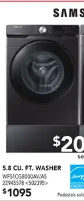 RONA Samsung 5.8 cu. ft washer offer