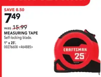 RONA Craftsman measuring tape offer