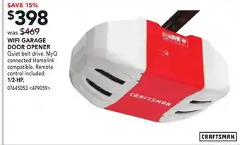 RONA Craftsman wifi garage door opener offer