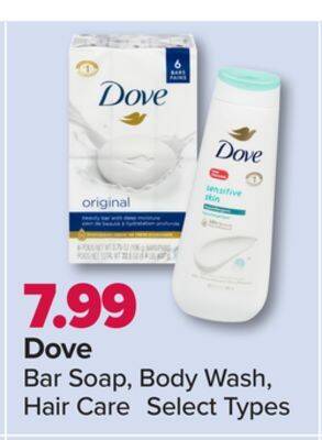 PharmaChoice Dove bar soap, body wash, hair care offer