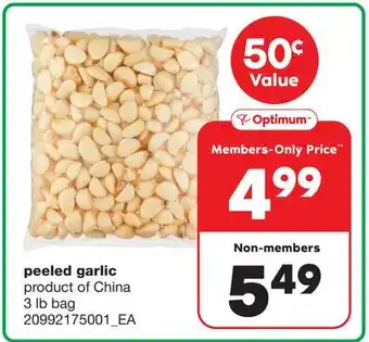 Wholesale Club Peeled garlic, 3 lb bag offer