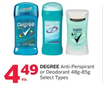 Rexall Degree anti-perspirant or deodorant offer