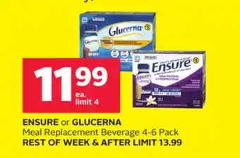 Rexall Ensure or glucerna meal replacement beverage offer