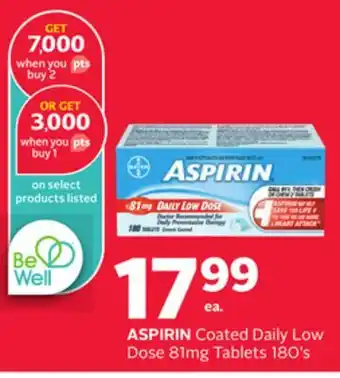 Rexall Aspirin coated daily low dose 81mg tablets s offer