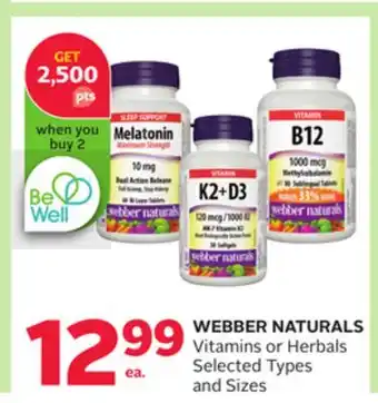 Rexall Webber naturals vitamins or herbals offer