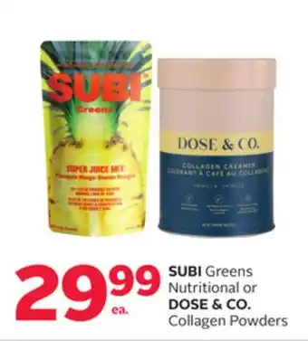 Rexall Subi greens nutritional or dose & co. collagen powders offer
