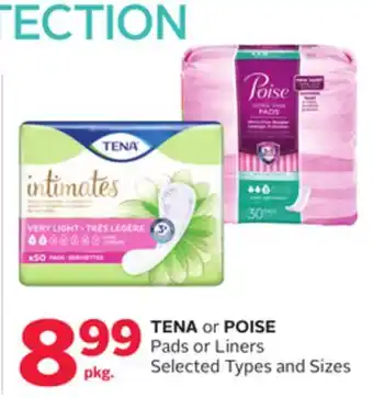 Rexall Tena or poise pads or liners offer