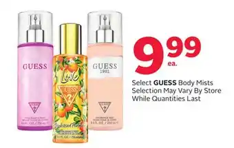 Rexall Select guess body mists offer