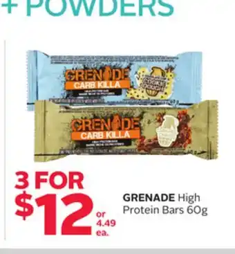 Rexall Grenade high protein bars offer