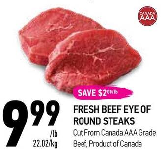 Coppa's Fresh Market Fresh beef eye of round steaks offer
