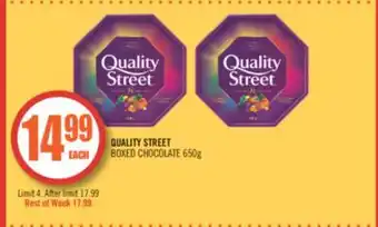 Shoppers Drug Mart Quality street boxed chocolate offer