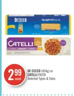 Shoppers Drug Mart De cecco (454g) or catelli pasta offer