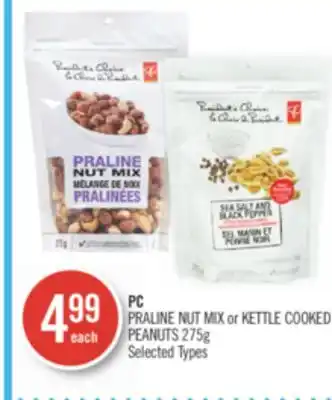 Shoppers Drug Mart Pc praline nut mix or kettle cooked peanuts offer