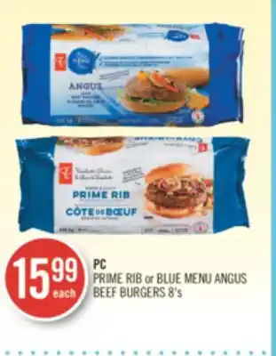 Shoppers Drug Mart Pc prime rib or blue menu angus beef burgers offer