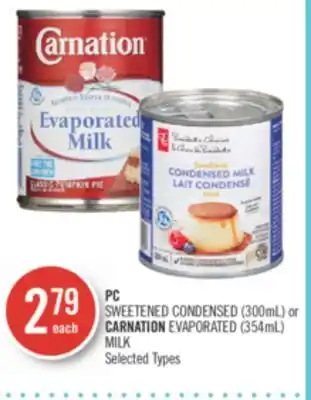 Shoppers Drug Mart Pc sweetened condensed (300ml) or carnation evaporated (354ml) milk offer