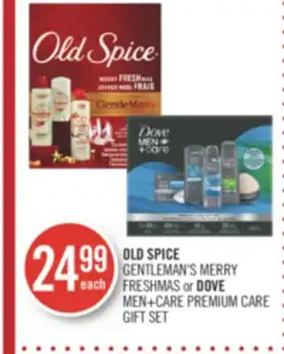 Shoppers Drug Mart Old spice gentleman's merry freshmas or dove men+care premium care gift set offer