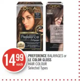 Shoppers Drug Mart Preference balayages or le color gloss hair colour offer