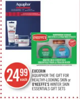 Shoppers Drug Mart Eucerin aquaphor the gift for healthy-looking skin or o'keeffe's winter skin essentials gift sets offer