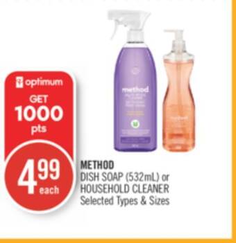 Shoppers Drug Mart Method dish soap (532 ml) or household cleaner offer