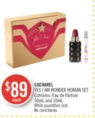 Shoppers Drug Mart Cacharel yes i am wonder woman set offer