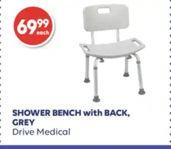 Wellwise by Shoppers Shower bench with back, grey drive medical offer