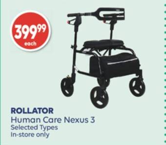 Wellwise by Shoppers Rollator human care nexus 3 offer