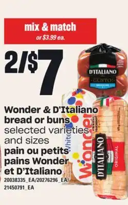 Independent City Market Wonder & d'italiano bread or buns offer