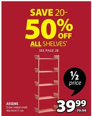 JYSK Assens 5-tier metal shelf offer