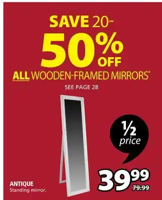 JYSK Antique standing mirror offer