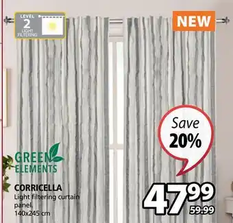 JYSK Corricella light filtering curtain panel offer