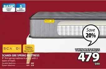 JYSK Scandi gre spring mattress offer