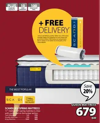 JYSK Scandi blu spring mattress offer