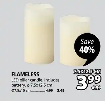 JYSK Flameless led pillar candle offer