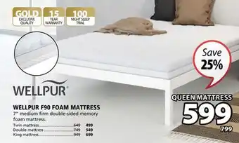 JYSK Wellpur f90 foam mattress offer