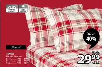 JYSK Tenna flannel sheet set offer