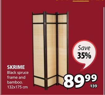JYSK Skrime black spruce frame and bamboo offer