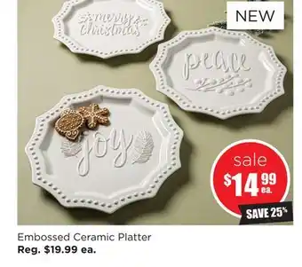 Kitchen Stuff Plus Embossed ceramic platter offer