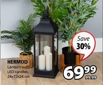 JYSK Hermod lantern with led candles offer