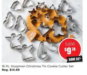 Kitchen Stuff Plus 16 pc. koopman christmas tin cookie cutter set offer