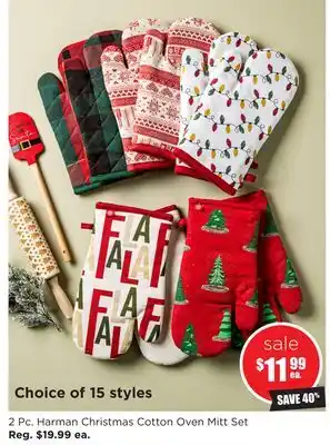 Kitchen Stuff Plus 2 pc. harman christmas cotton oven mitt set offer